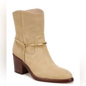 Veronica Beard Beige Suede Heeled Boots